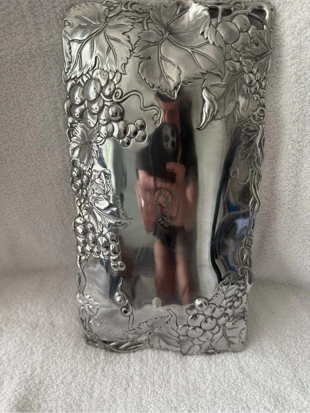 Arthur Court Silver Grape Motif Serving Tray